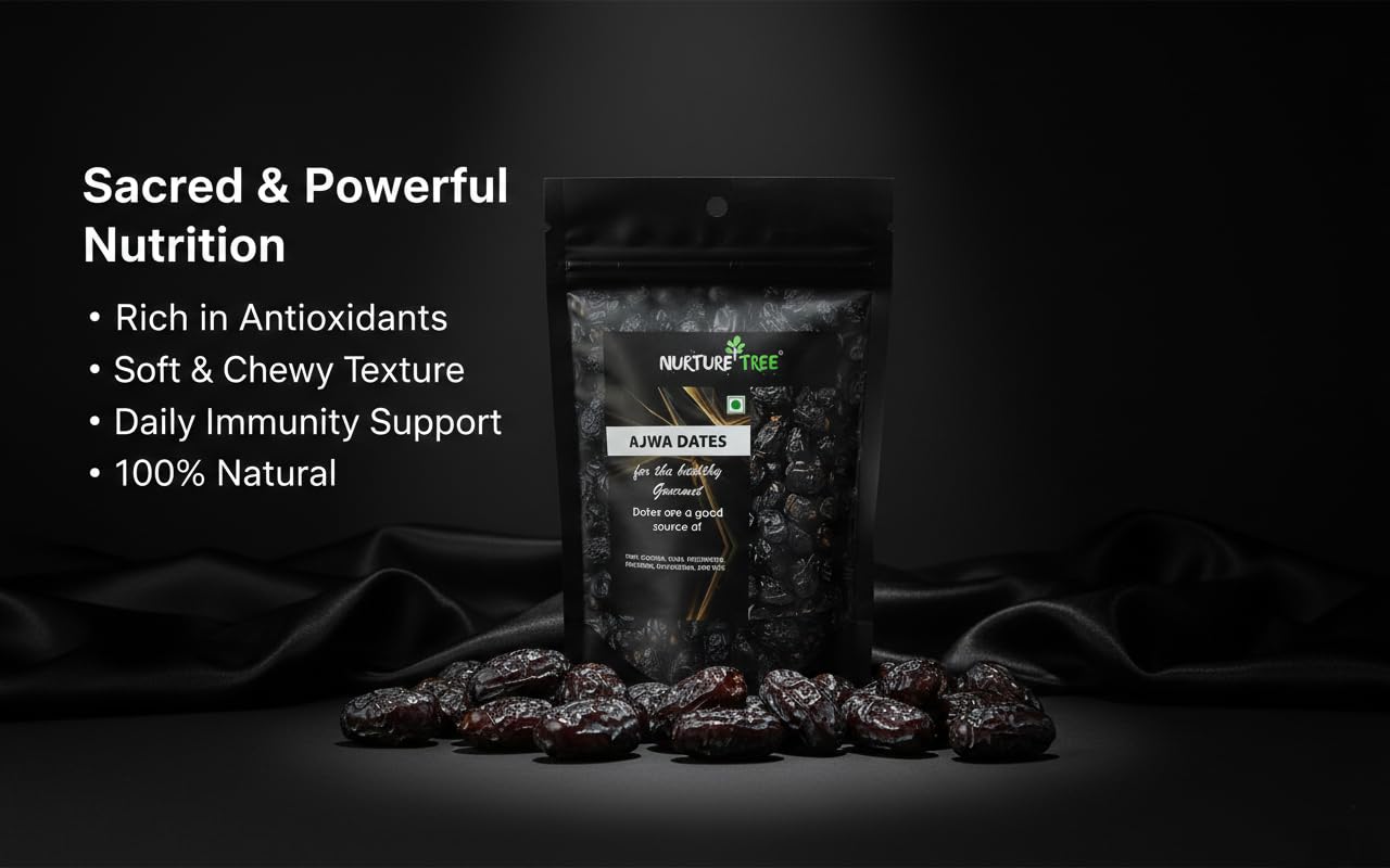 Nurture Tree Premium Dates Combo Pack – King Medjoul, Ajwa & Kalmi Dates | Ramadan Special | 100% Natural Soft & Fresh Khajoor | No Added Sugar | Healthy Dry Fruit Snack (Pack of 3 100gm)