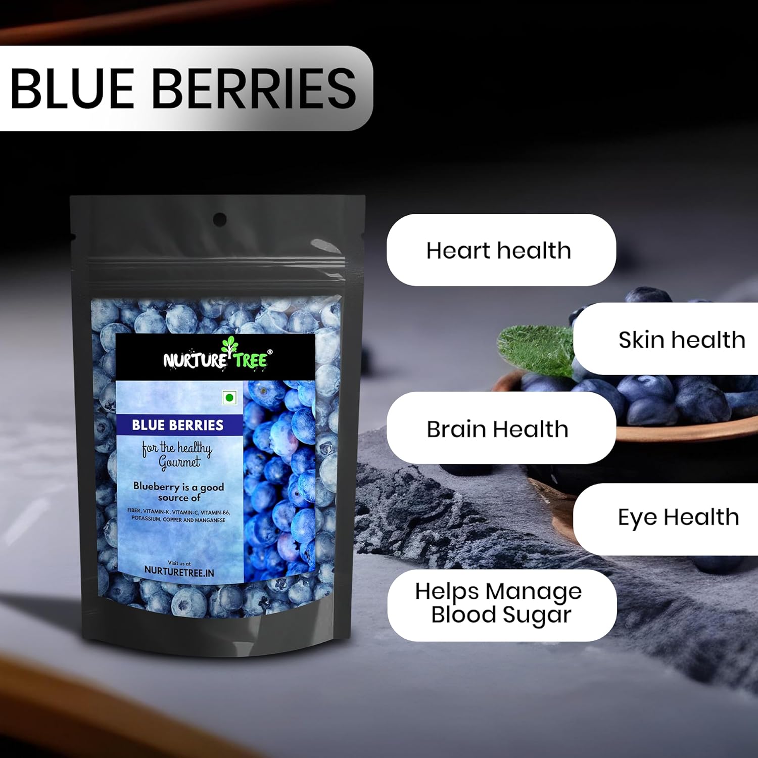 Nurture Tree Premium Dried Blueberries - Nurture Tree