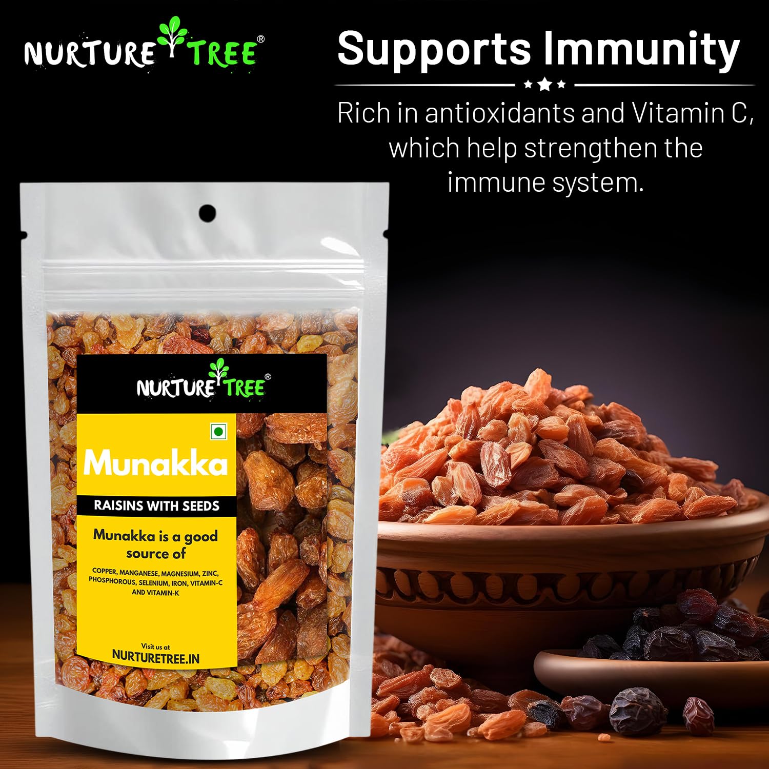 Nurture Tree Premium Munakka Raisins - Nurture Tree