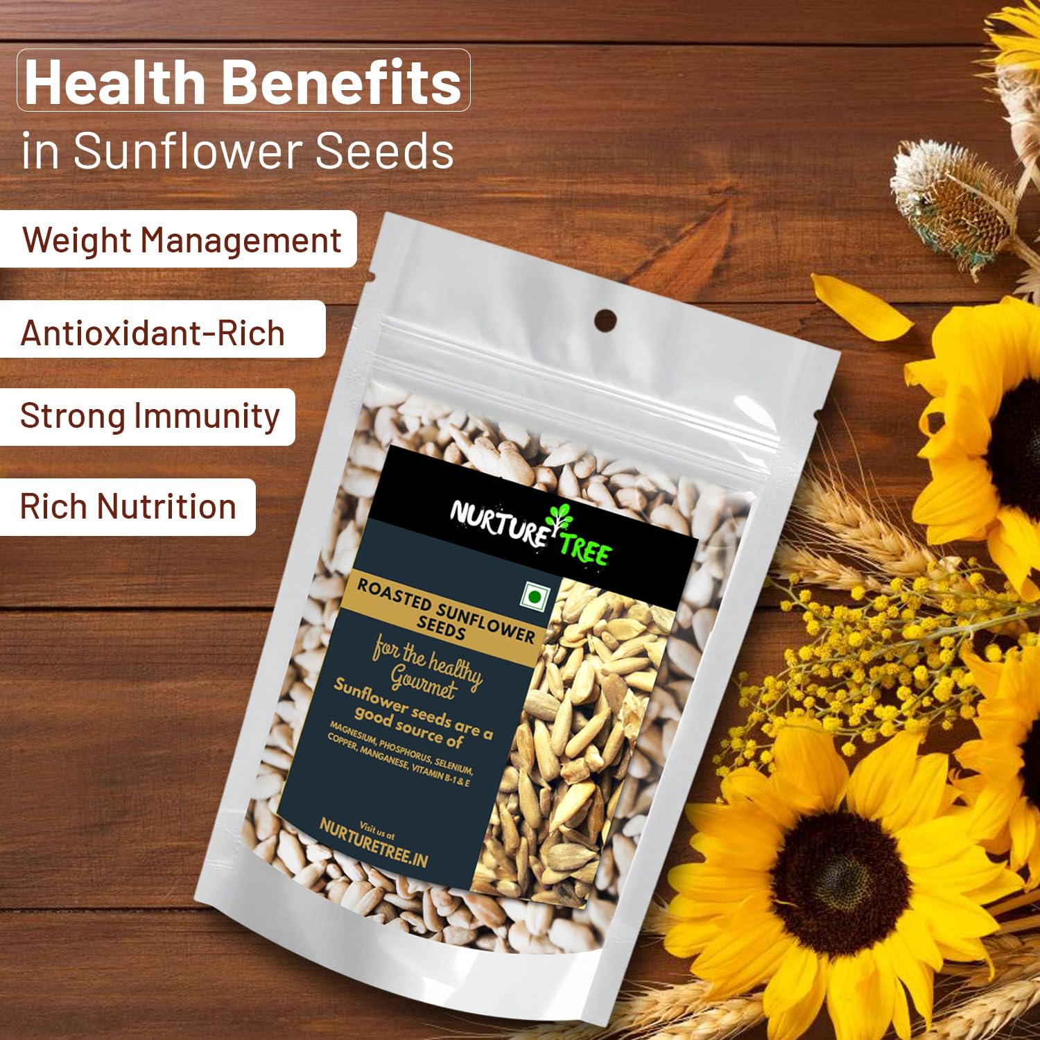 Nurture Tree Premium Raw Sunflower Seeds | High Fibre & Protein Healthy Snacks - Nurture Tree