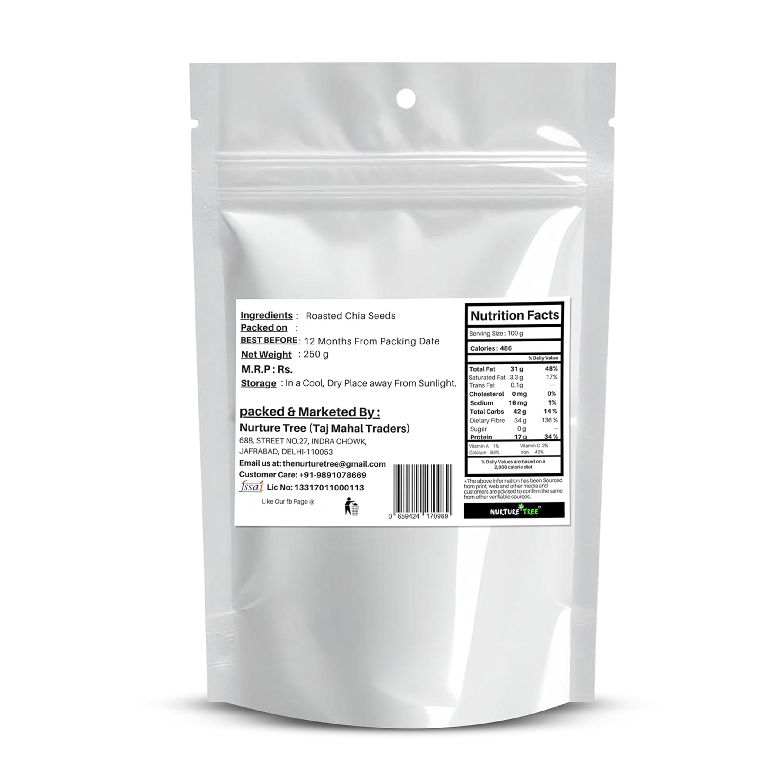 Nurture Tree Premium Roasted Chia Seeds - Nurture Tree