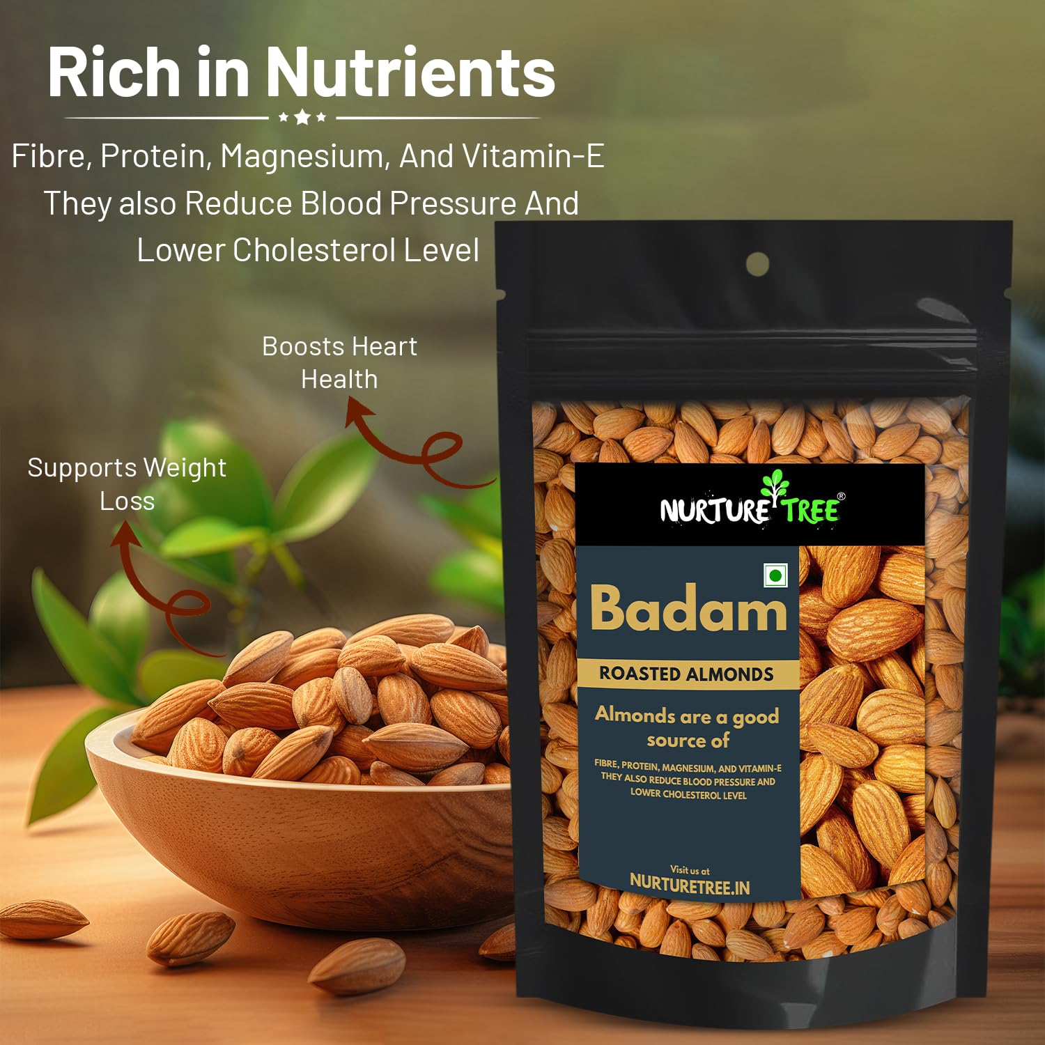Nurture Tree Premium Roasted & Salted Almonds - Nurture Tree