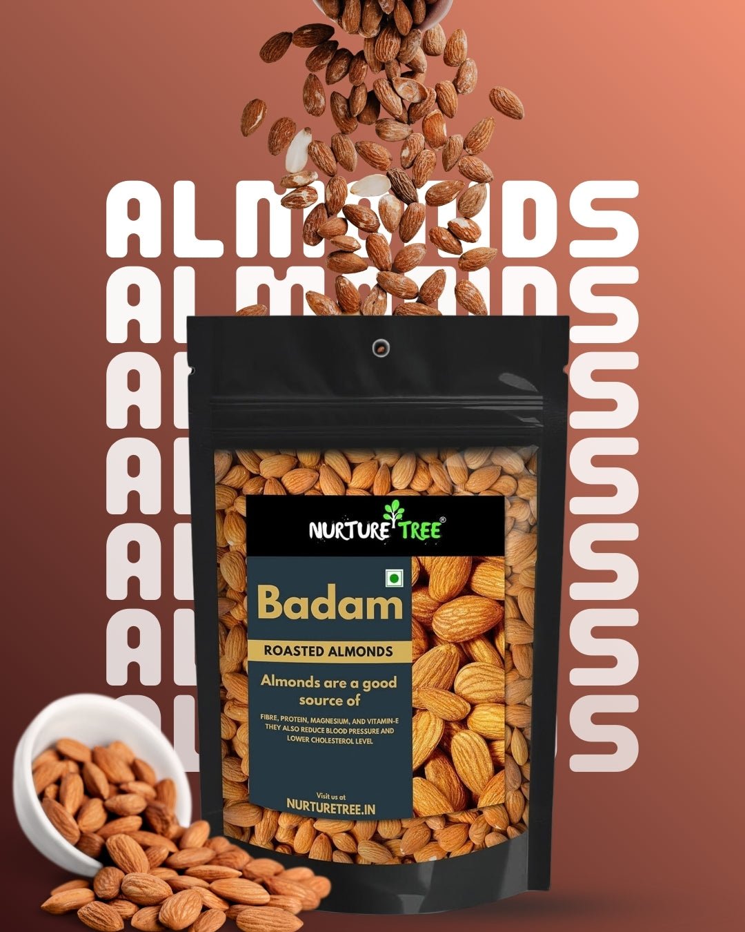 Nurture Tree Premium Roasted & Salted Almonds - Nurture Tree
