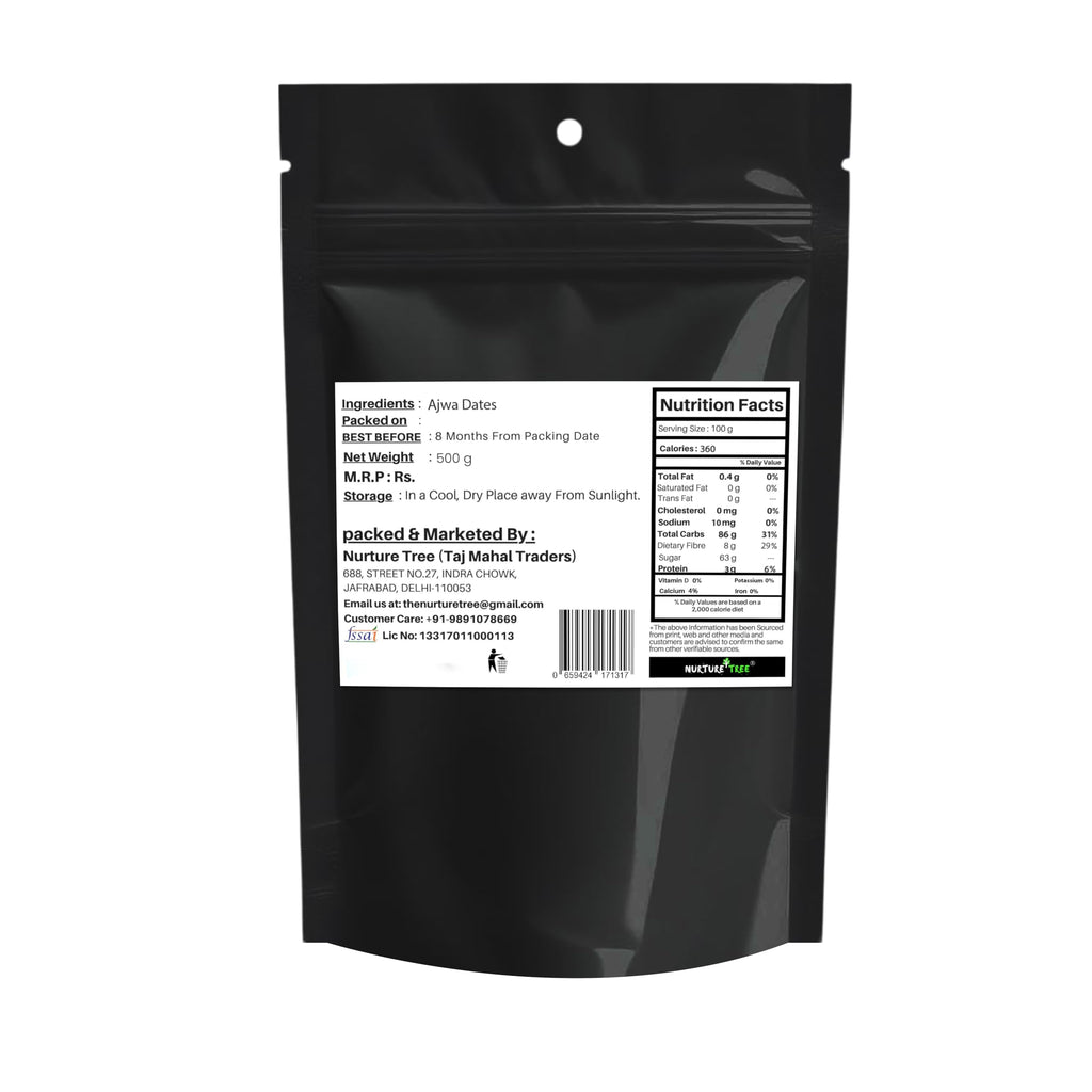 Nurture Tree Premium Saudi Ajwa Dates | Soft & Delicious Arabian Dates - Nurture Tree
