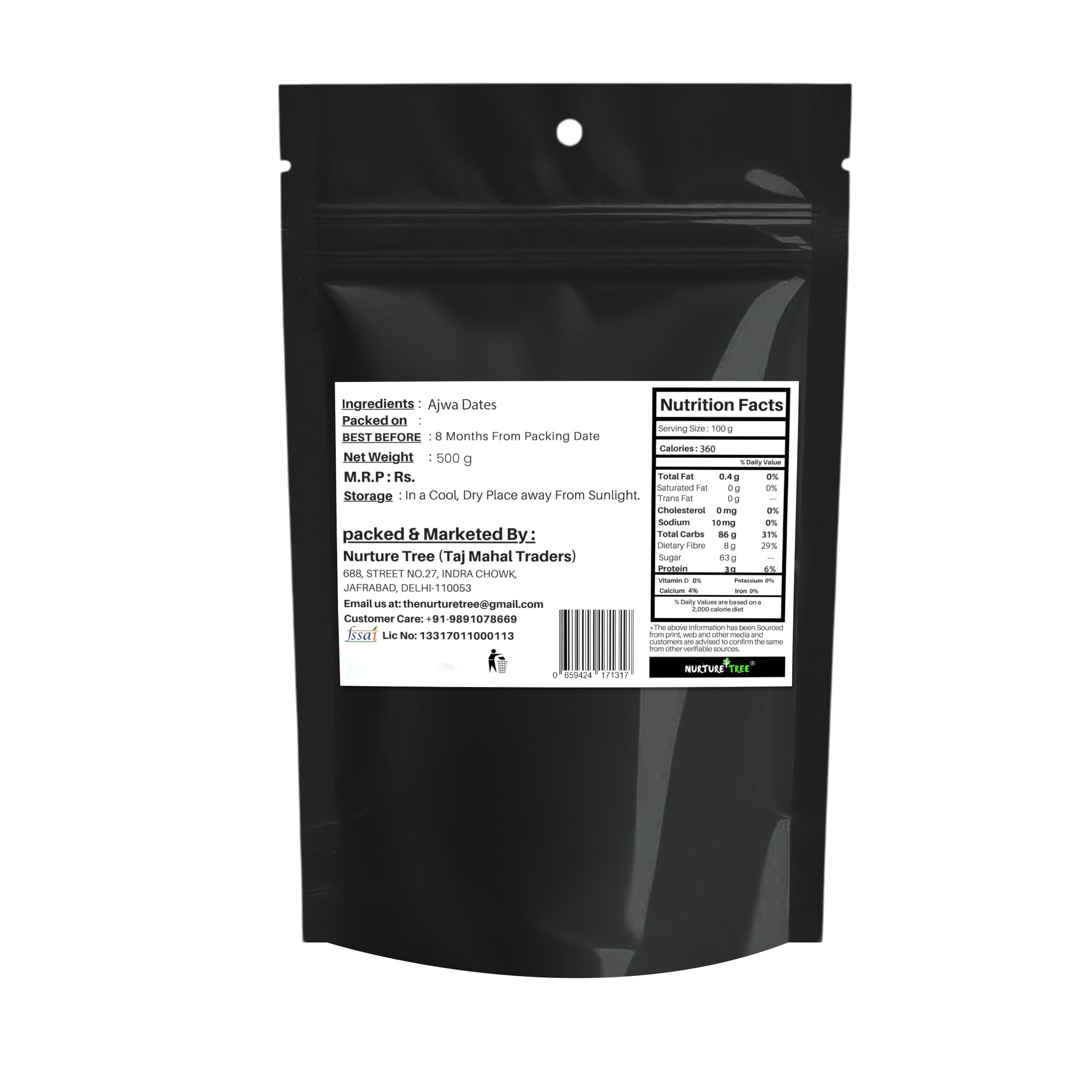 Nurture Tree Premium Saudi Ajwa Dates | Soft & Delicious Arabian Dates - Nurture Tree