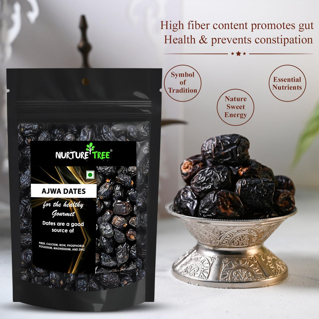 Nurture Tree Premium Saudi Ajwa Dates | Soft & Delicious Arabian Dates - Nurture Tree