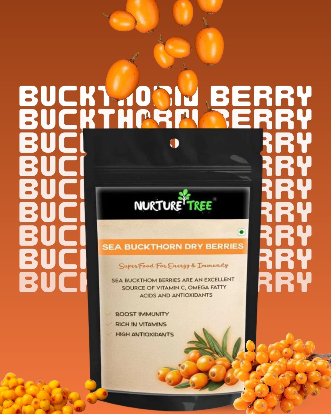 Nurture Tree Premium Sea Buckthorn Dried Berries - Nurture Tree
