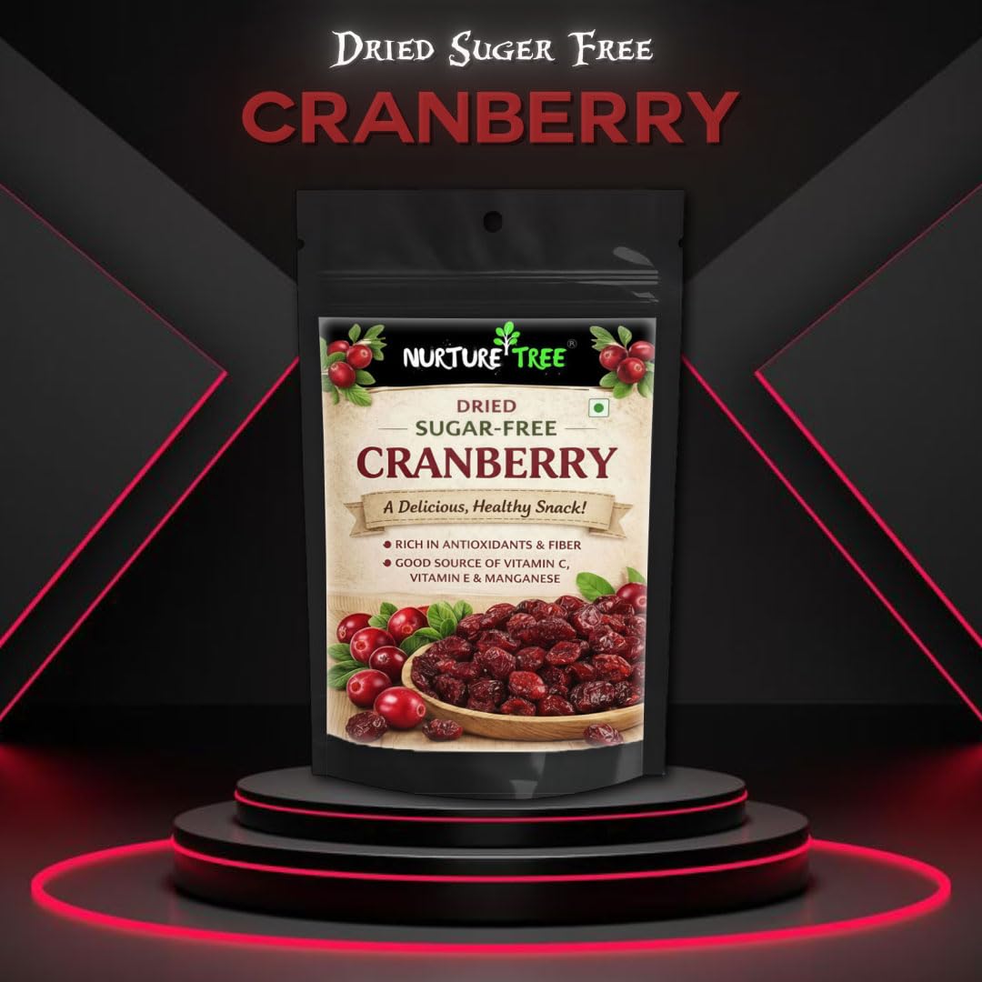 Nurture Tree Premium Sugar - Free Dried Cranberries for Healthy Snacking - Nurture Tree