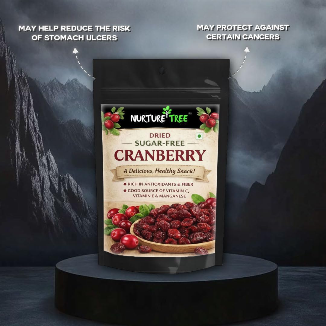 Nurture Tree Premium Sugar - Free Dried Cranberries for Healthy Snacking - Nurture Tree