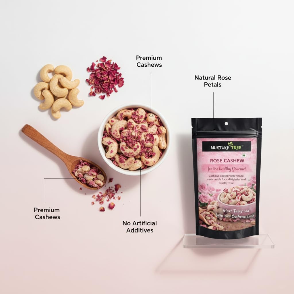 Nurture Tree Rose Petal Cashews - Nurture Tree