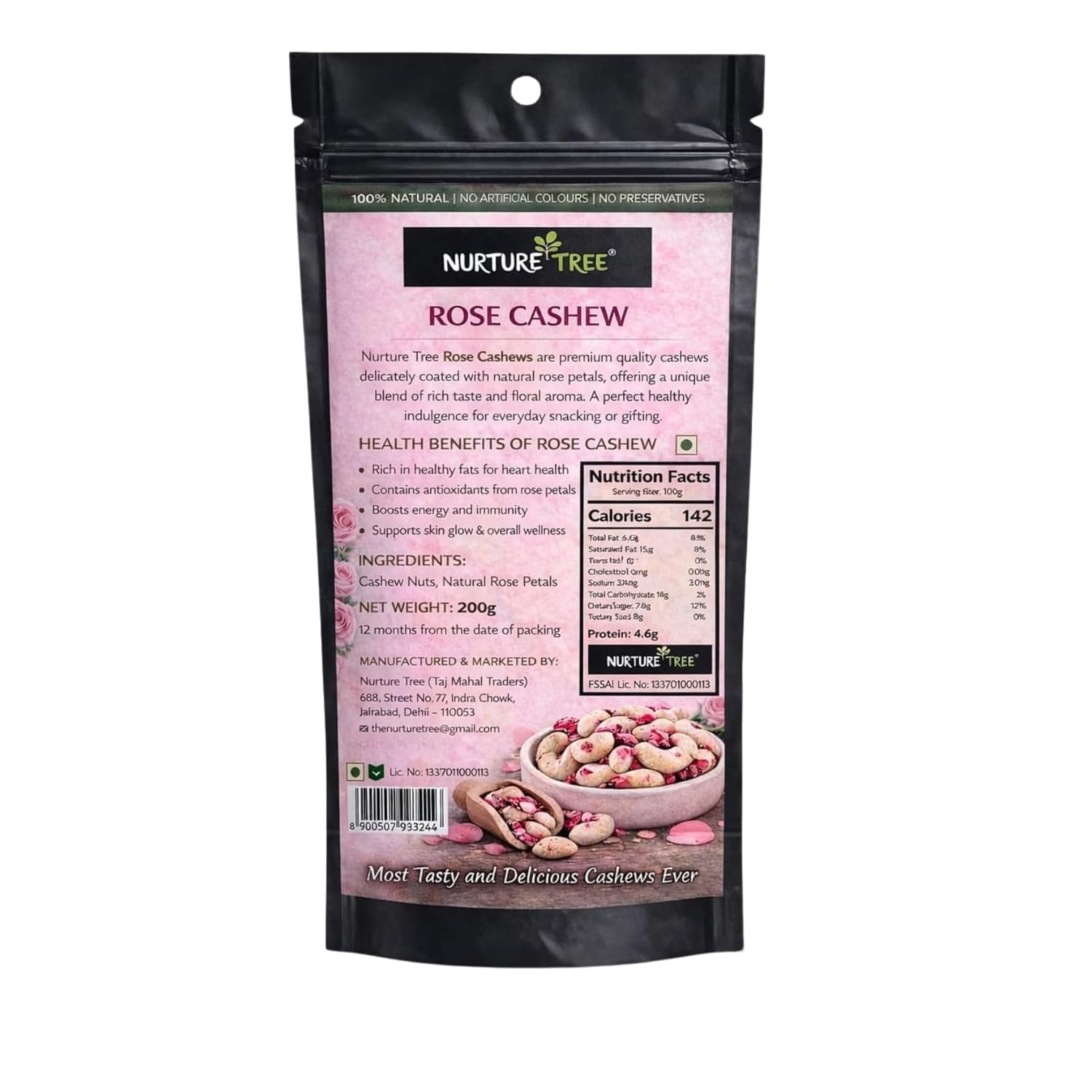 Nurture Tree Rose Petal Cashews - Nurture Tree
