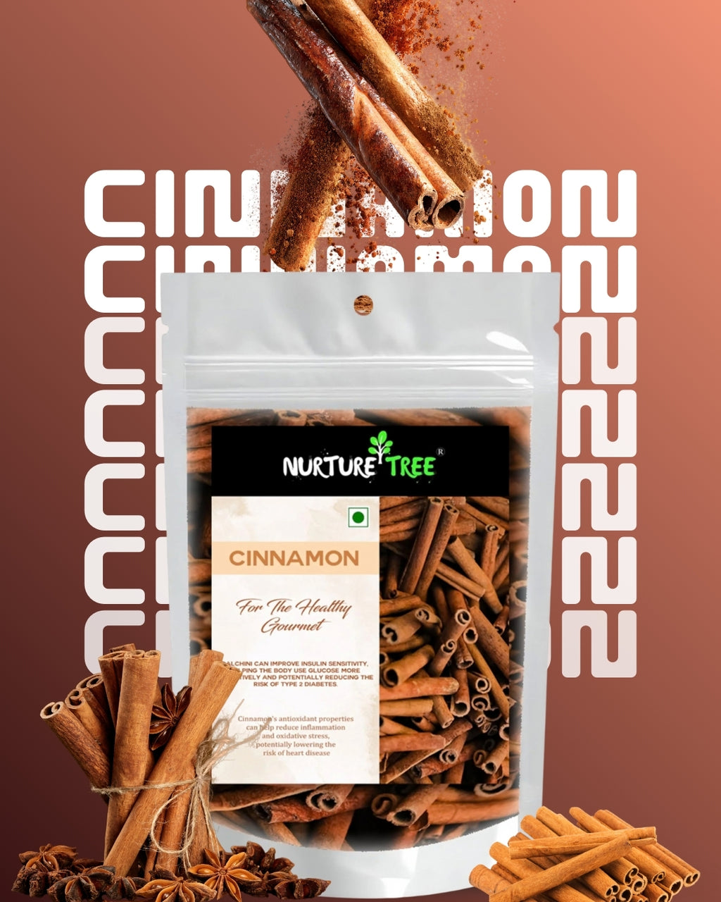 Whole Spices, Seeds & Herbs (100g, Cinnamon Sticks)