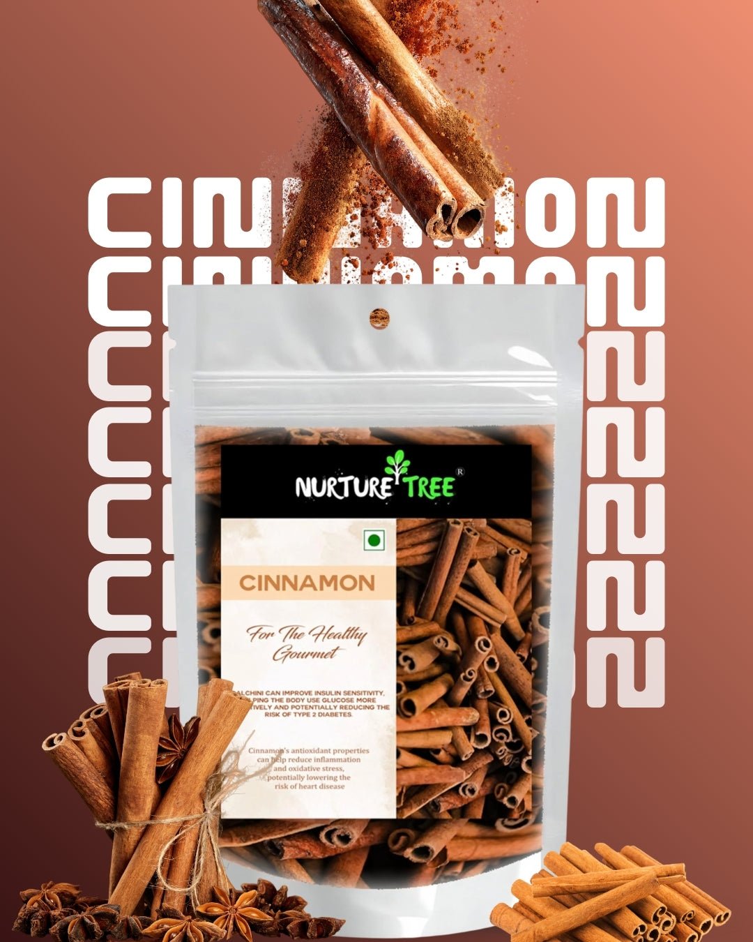 Whole Spices, Seeds & Herbs (100g, Cinnamon Sticks) - Nurture Tree