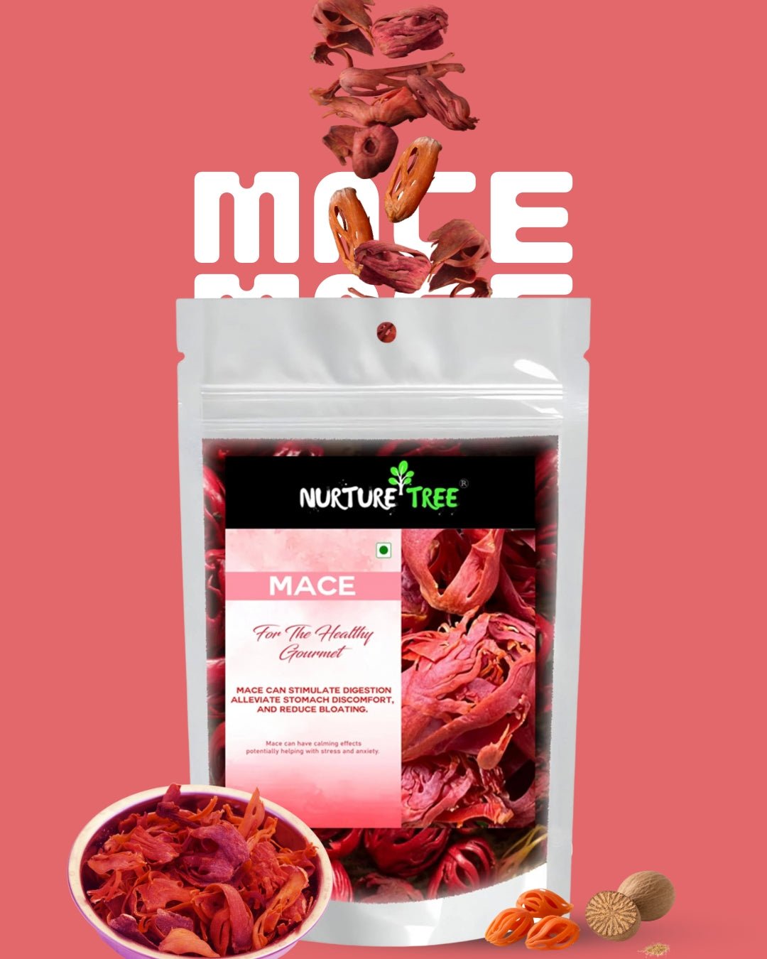 Whole Spices, Seeds & Herbs (30g, Mace) - Nurture Tree