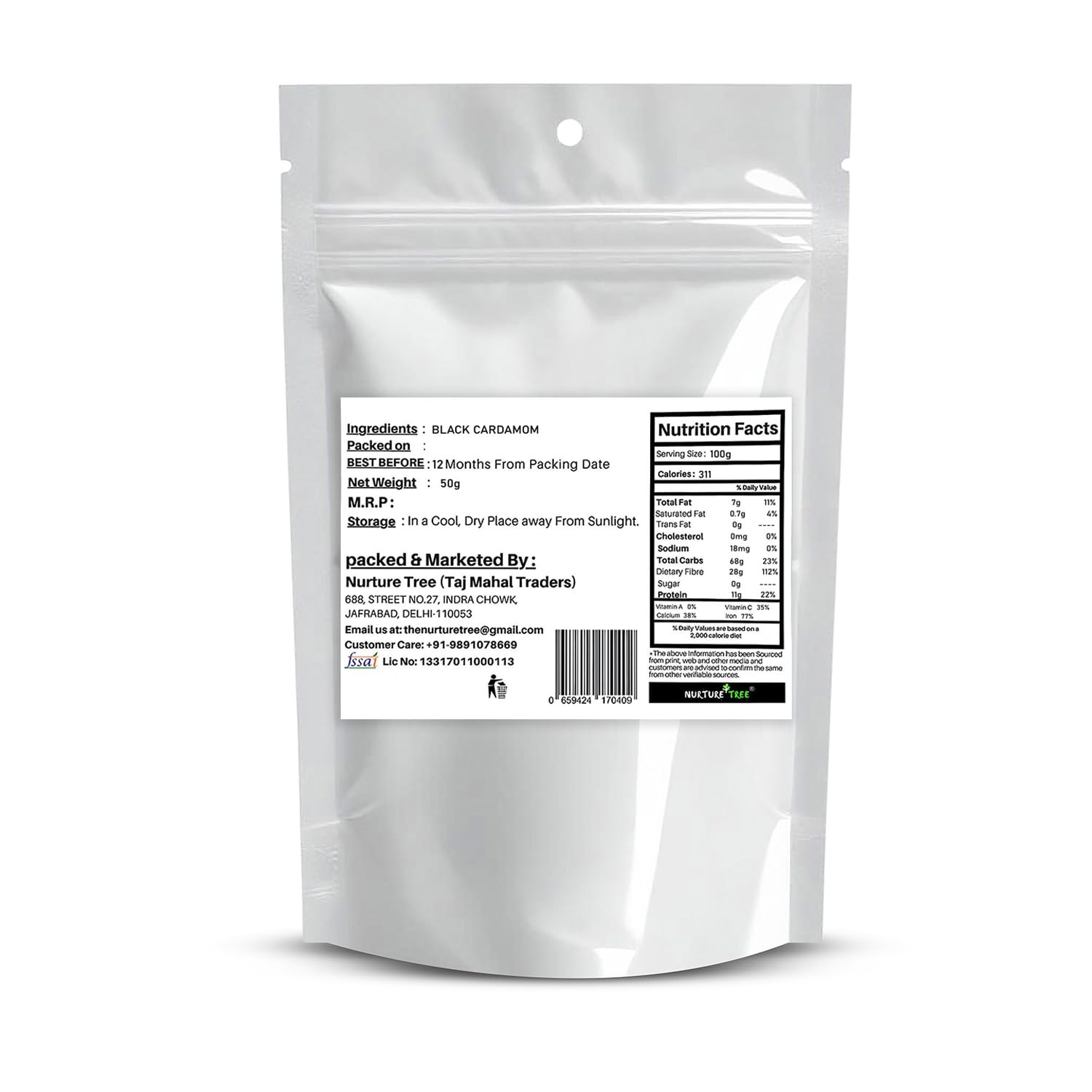 Whole Spices, Seeds & Herbs (50g, Black Pepper) - Nurture Tree